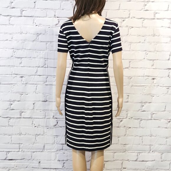 BANANA REPUBLIC, Navy and white short sleeve striped dress - Picture 11 of 15